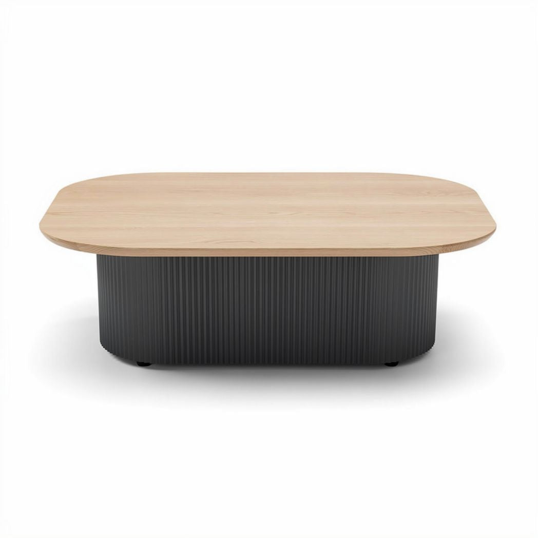 Table basse en bois et métal 120 x 80 x 40 cm pour salon moderne