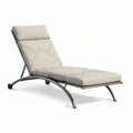 Chaise longue en métal gris avec coussin en tissu beige dimensions 180 x 70 x 90cm
