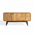 Meuble de rangement en bois de hêtre 120 x 40 x 60 cm avec tiroirs