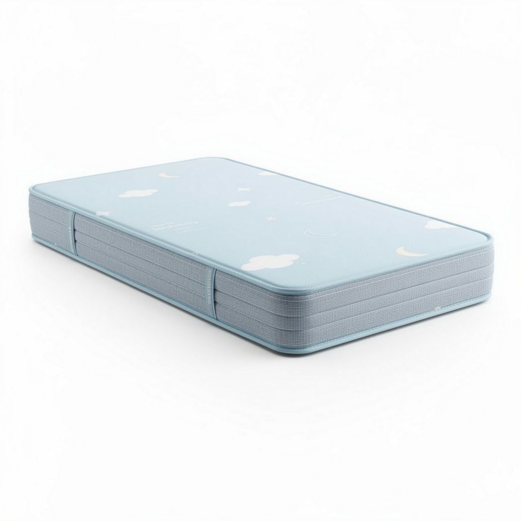 Matelas pour enfant en mousse 190 x 90 x 15 cm couleur bleue avec motifs nuages