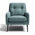 Fauteuil en tissu gris-vert avec pieds en métal noir dimensions 75 x 80 x 85cm
