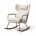Fauteuil à bascule en tissu beige et métal dimensions 85 x 70 x 100 cm